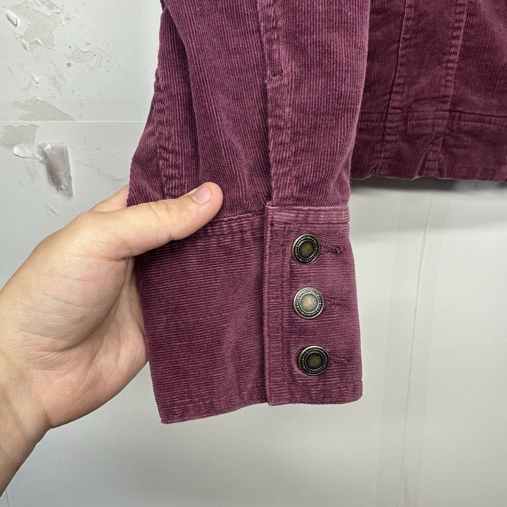 Charter Club Women’s Medium Corduroy Jacket Purple Zip Front Long Sleeve - Picture 4 of 12